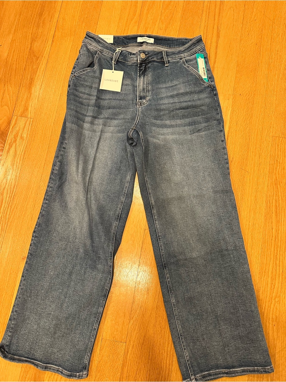 Lovervet by Vervet High Rise Wide Leg Jeans Indigo Wash Size 16W NWT